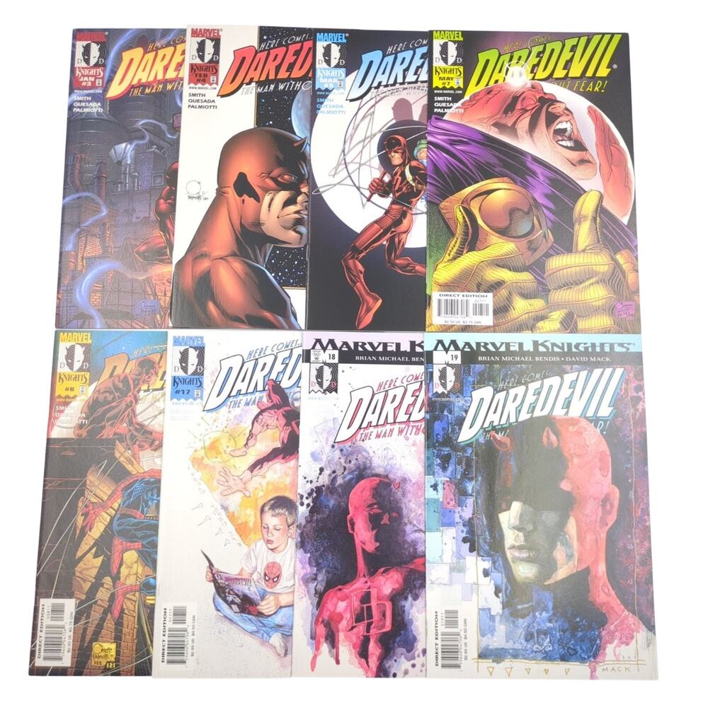 Daredevil Comic Lot of 8 Issues 3 4 5 7 8 17 18 19 Marvel Modern Age